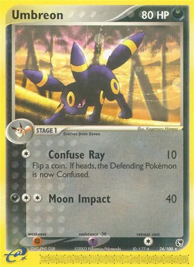 Umbreon Rare Pokemon card #24 from Sandstorm