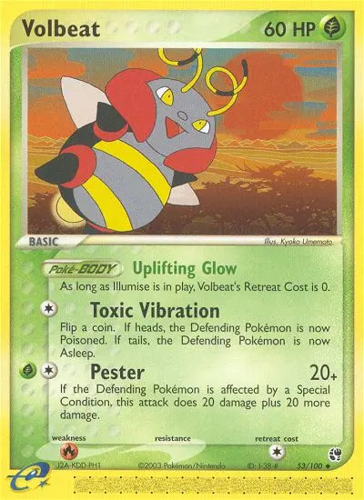Volbeat Uncommon Pokemon card #53 from Sandstorm