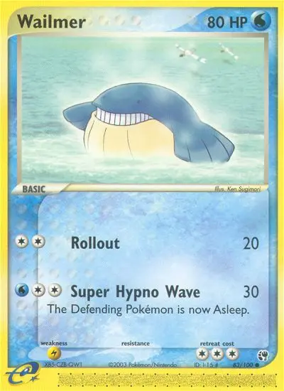 Wailmer Common Pokemon card #83 from Sandstorm