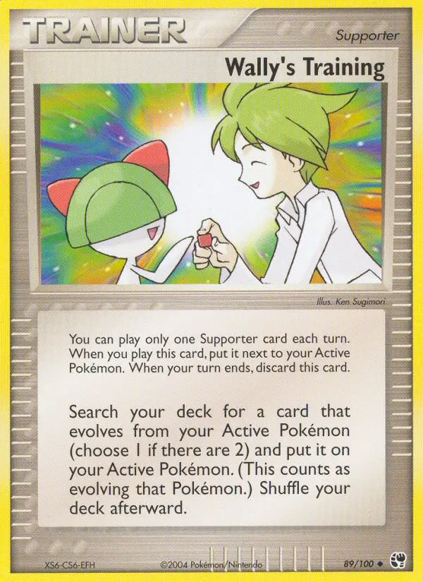 Wally's Training Uncommon Pokemon card #89 from Sandstorm