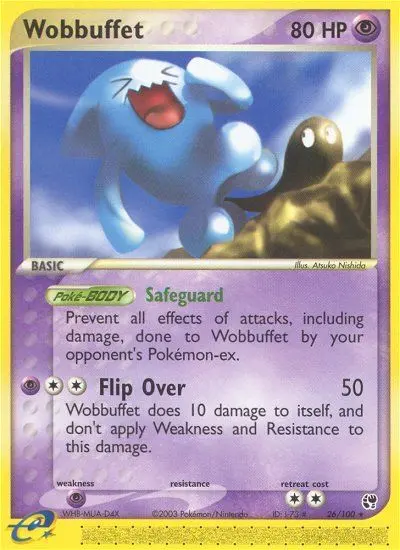 Wobbuffet Rare Pokemon card #26 from Sandstorm