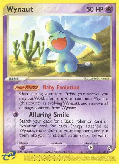 Wynaut Uncommon Pokemon card #54 from Sandstorm