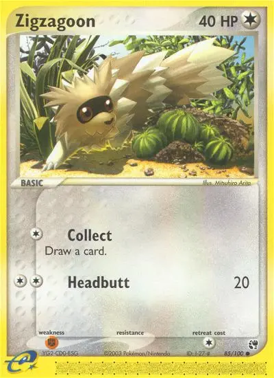 Zigzagoon Common Pokemon card #85 from Sandstorm