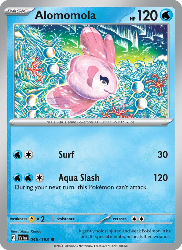 Alomomola Common Pokemon card #048 from Scarlet & Violet