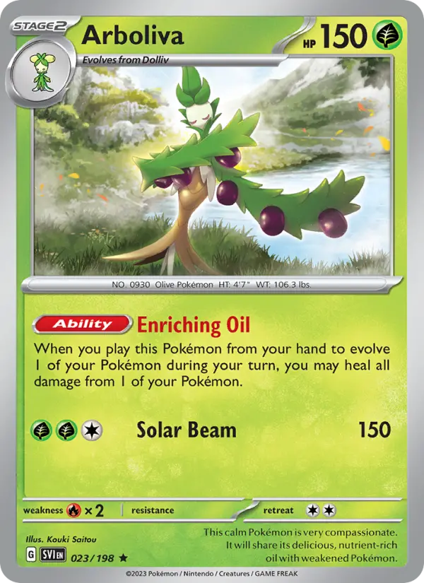 Arboliva Rare Pokemon card #023 from Scarlet & Violet