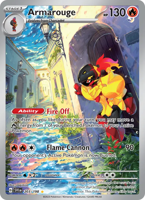 Armarouge Illustration rare Pokemon card #203 from Scarlet & Violet