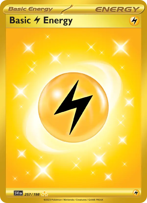 Basic Lightning Energy Hyper rare Pokemon card #257 from Scarlet & Violet