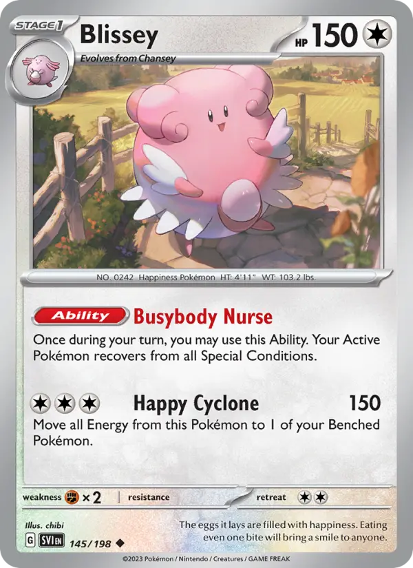 Blissey Uncommon Pokemon card #145 from Scarlet & Violet