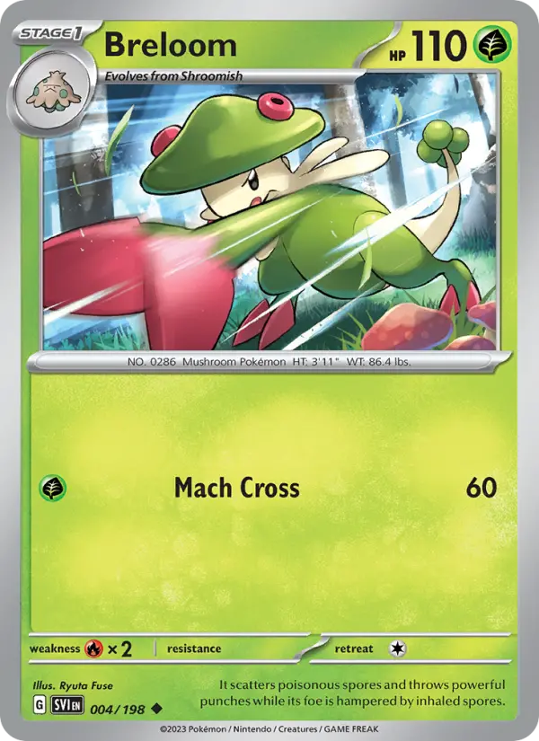 Breloom Uncommon Pokemon card #004 from Scarlet & Violet