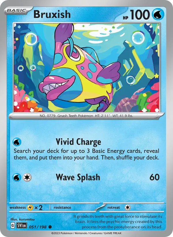 Bruxish Common Pokemon card #051 from Scarlet & Violet