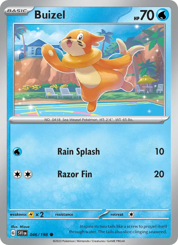 Buizel Common Pokemon card #046 from Scarlet & Violet