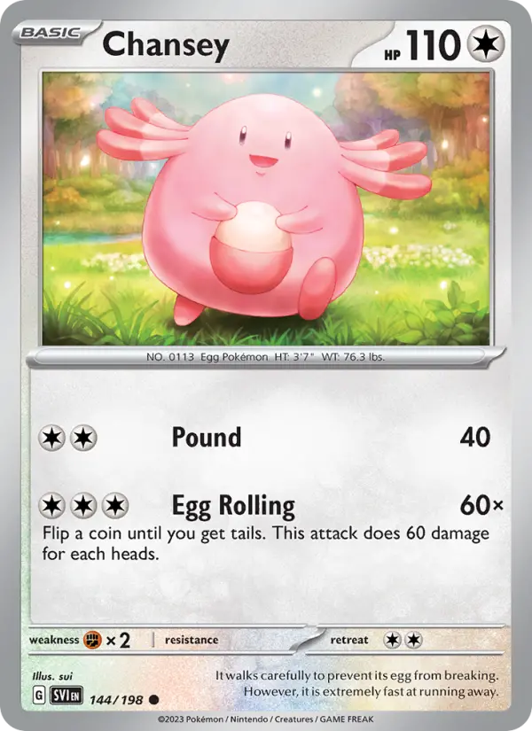 Chansey Common Pokemon card #144 from Scarlet & Violet