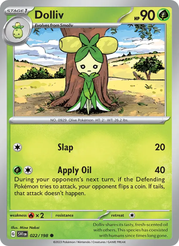 Dolliv Common Pokemon card #022 from Scarlet & Violet