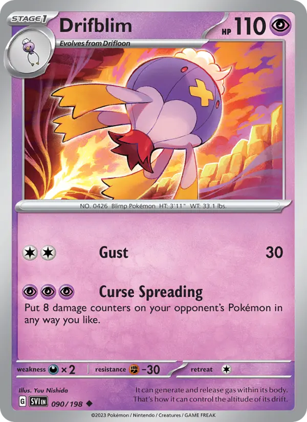 Drifblim Uncommon Pokemon card #090 from Scarlet & Violet
