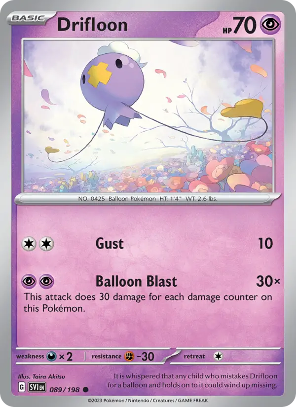 Drifloon Common Pokemon card #089 from Scarlet & Violet