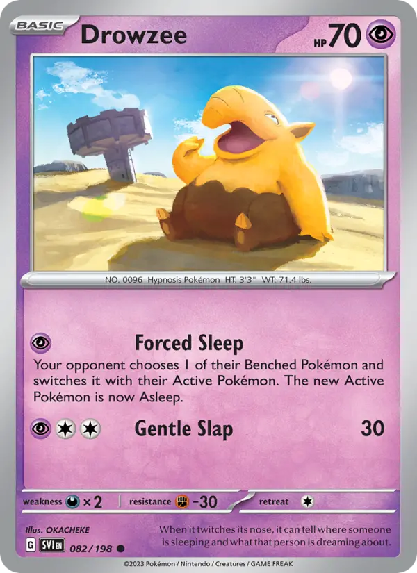 Drowzee Common Pokemon card #082 from Scarlet & Violet