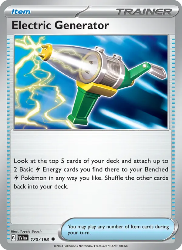 Electric Generator Uncommon Pokemon card #170 from Scarlet & Violet