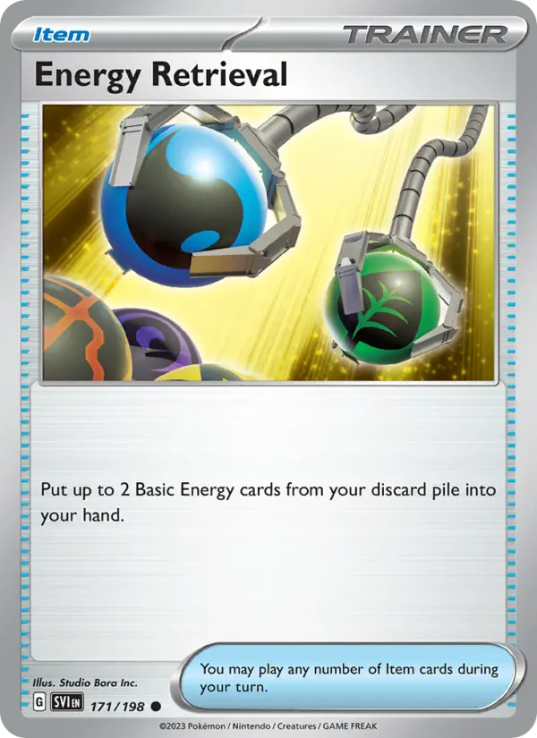 Energy Retrieval Common Pokemon card #171 from Scarlet & Violet