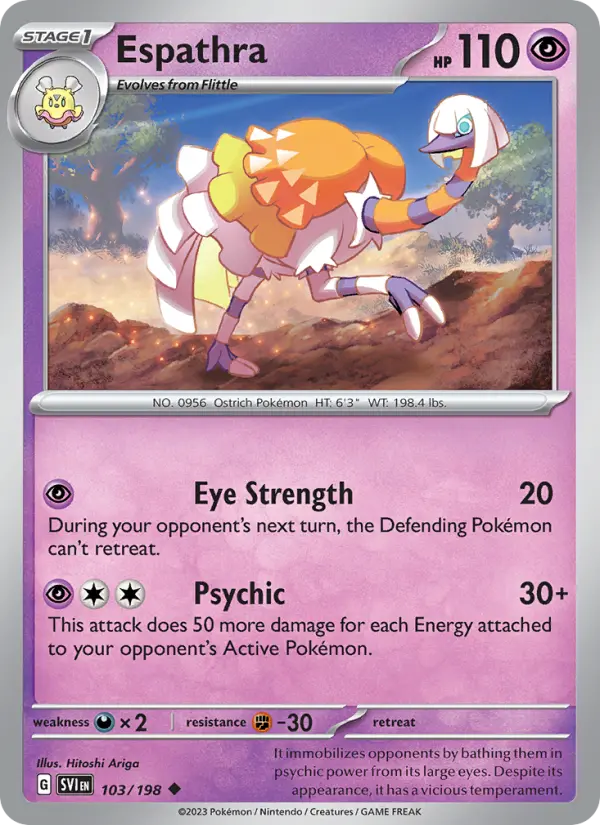 Espathra Uncommon Pokemon card #103 from Scarlet & Violet