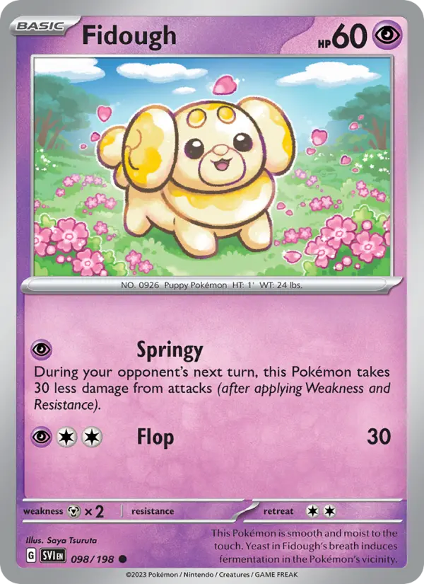 Fidough Common Pokemon card #098 from Scarlet & Violet