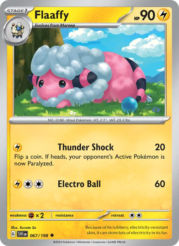 Flaaffy Uncommon Pokemon card #067 from Scarlet & Violet