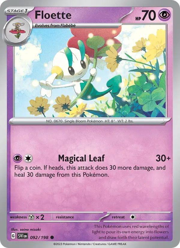 Floette Common Pokemon card #092 from Scarlet & Violet