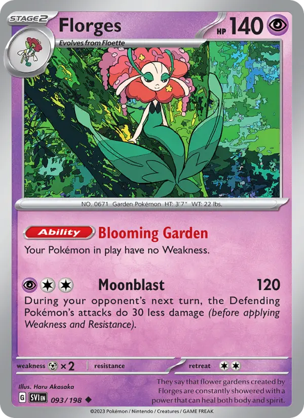 Florges Uncommon Pokemon card #093 from Scarlet & Violet