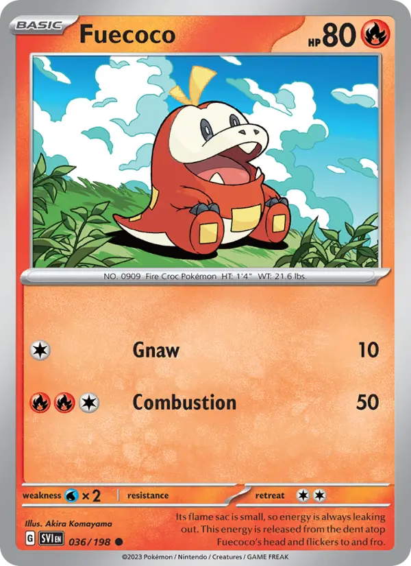 Fuecoco Common Pokemon card #036 from Scarlet & Violet