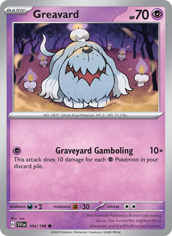 Greavard Common Pokemon card #104 from Scarlet & Violet