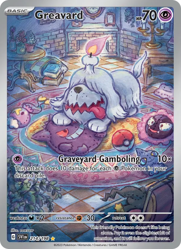 Greavard Illustration rare Pokemon card #214 from Scarlet & Violet