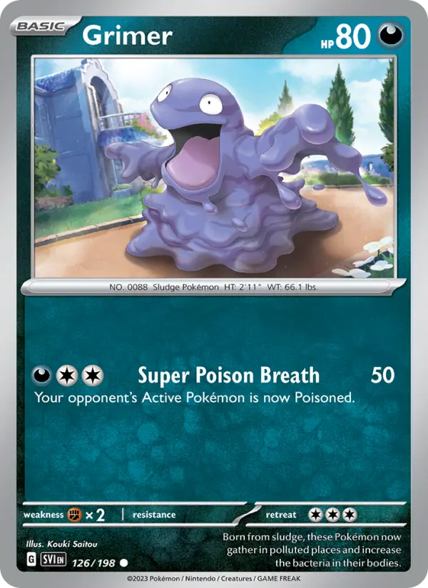 Grimer Common Pokemon card #126 from Scarlet & Violet