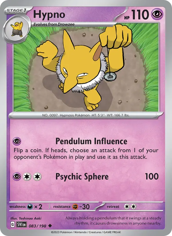 Hypno Uncommon Pokemon card #083 from Scarlet & Violet