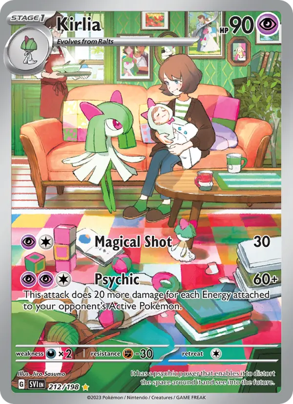 Kirlia Illustration rare Pokemon card #212 from Scarlet & Violet