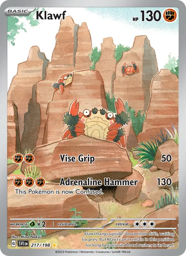 Klawf Illustration rare Pokemon card #217 from Scarlet & Violet