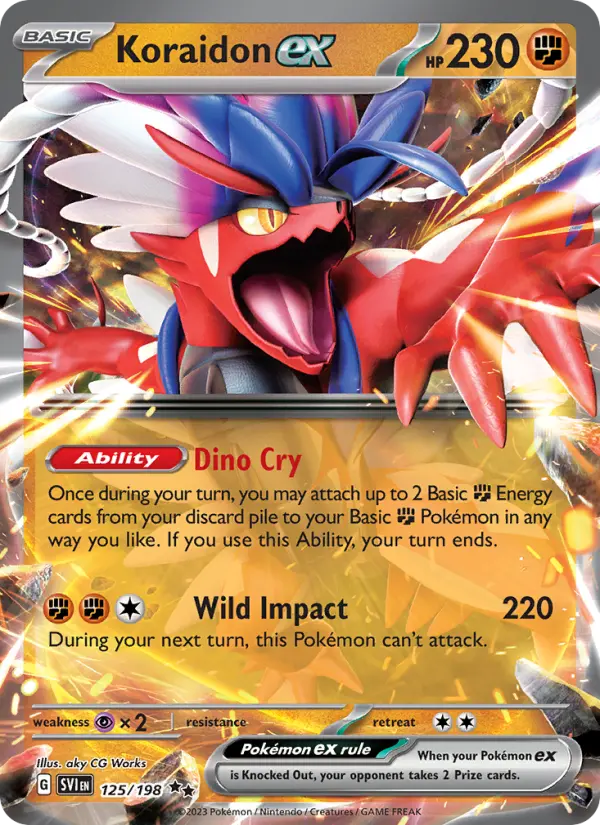 Koraidon ex Double rare Pokemon card #125 from Scarlet & Violet