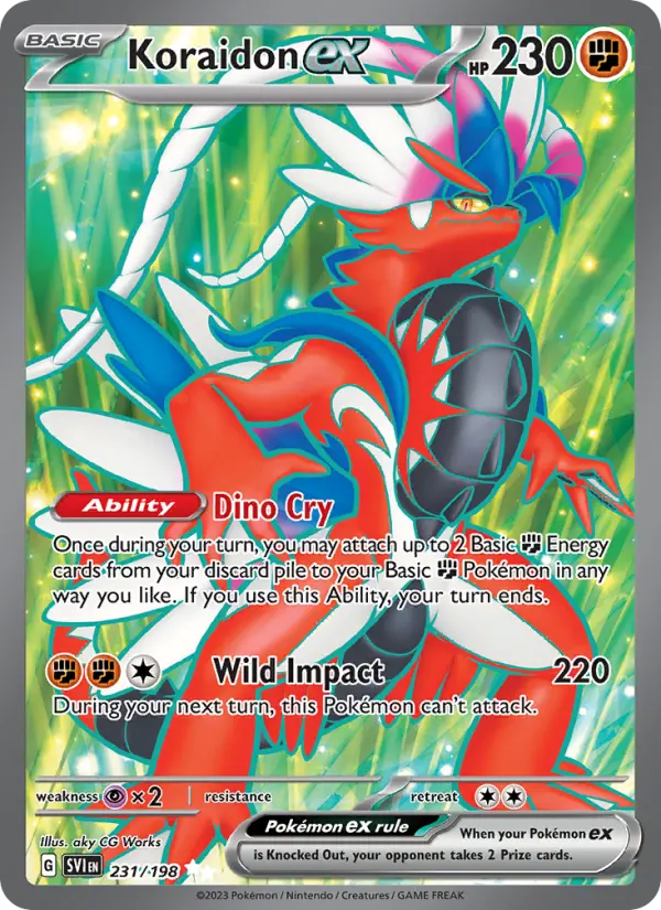 Koraidon ex Ultra Rare Pokemon card #231 from Scarlet & Violet