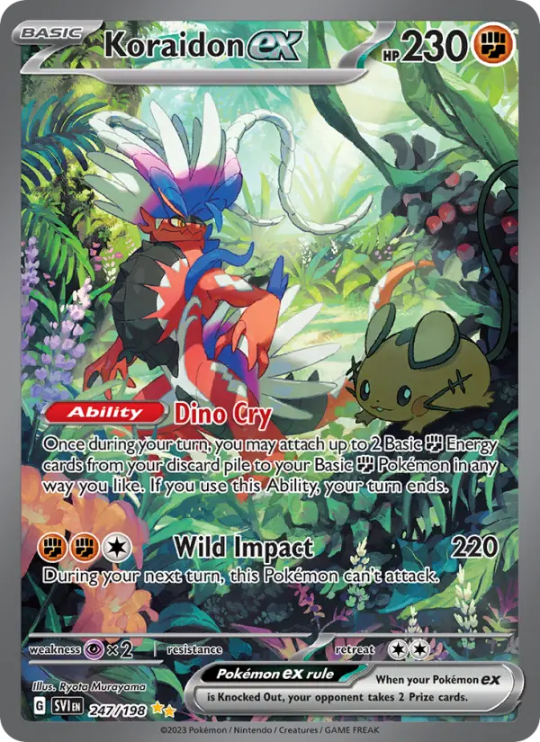 Koraidon ex Special illustration rare Pokemon card #247 from Scarlet & Violet
