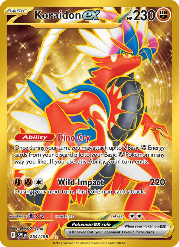 Koraidon ex Hyper rare Pokemon card #254 from Scarlet & Violet