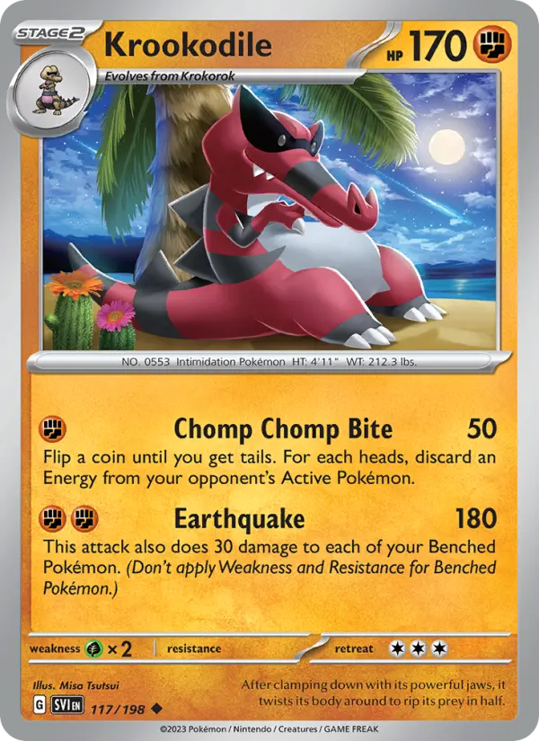 Krookodile Uncommon Pokemon card #117 from Scarlet & Violet