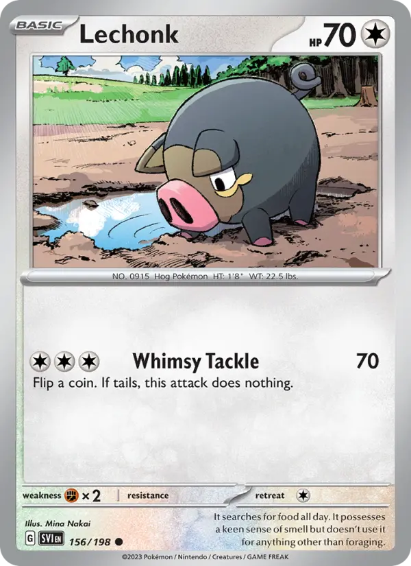 Lechonk Common Pokemon card #156 from Scarlet & Violet