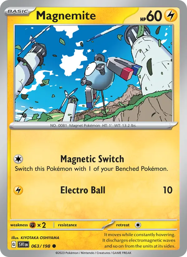 Magnemite Common Pokemon card #063 from Scarlet & Violet