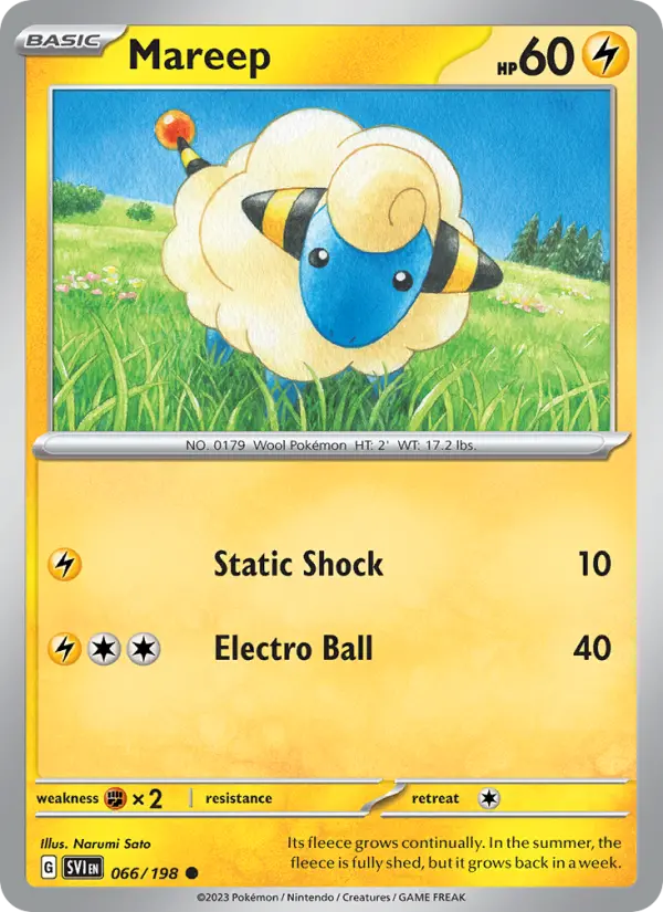 Mareep Common Pokemon card #066 from Scarlet & Violet