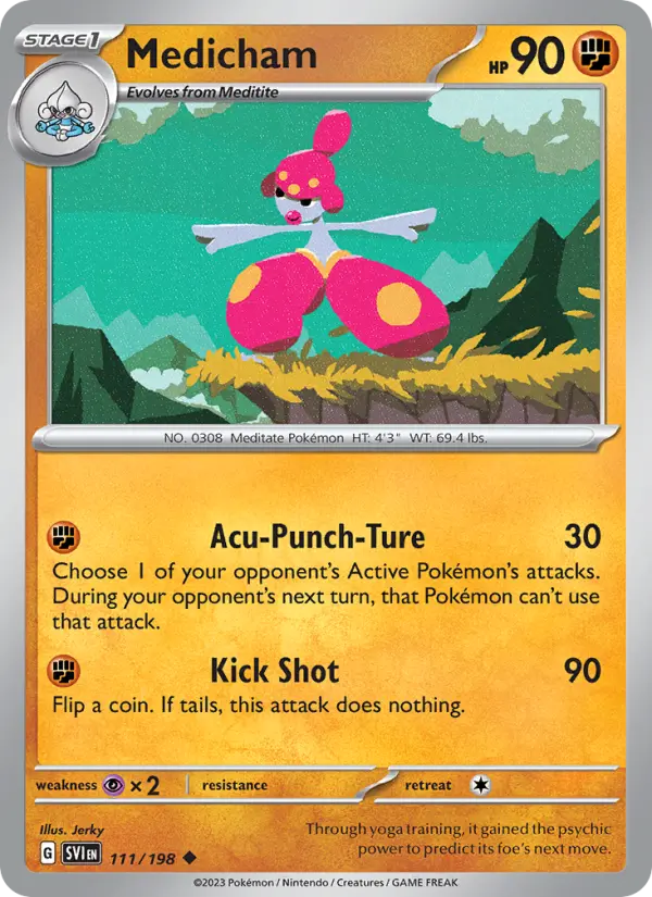 Medicham Uncommon Pokemon card #111 from Scarlet & Violet