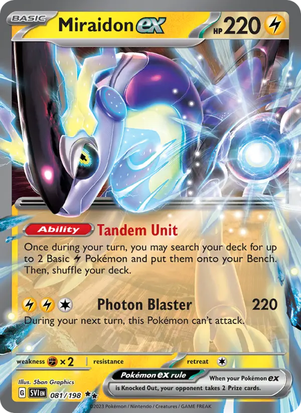 Miraidon ex Double rare Pokemon card #081 from Scarlet & Violet