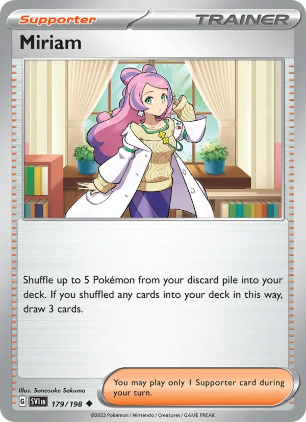 Miriam Uncommon Pokemon card #179 from Scarlet & Violet