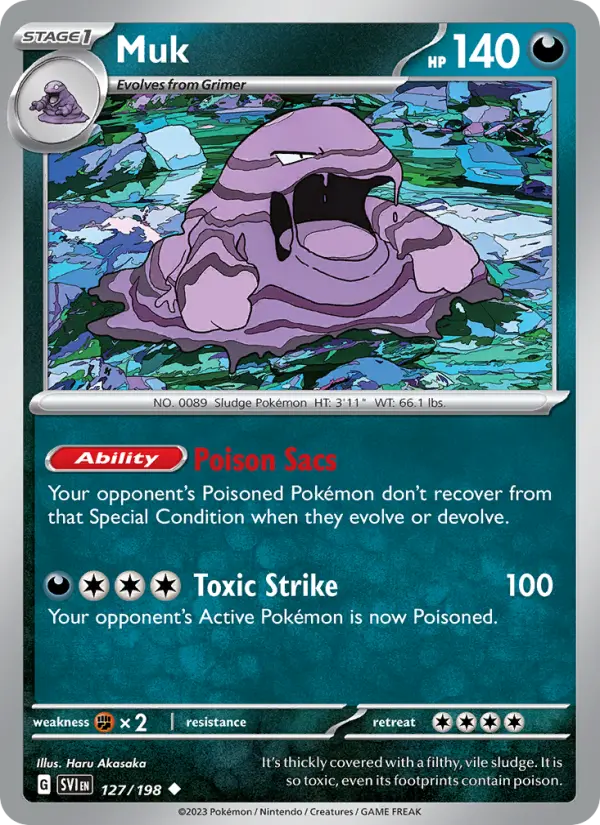 Muk Uncommon Pokemon card #127 from Scarlet & Violet