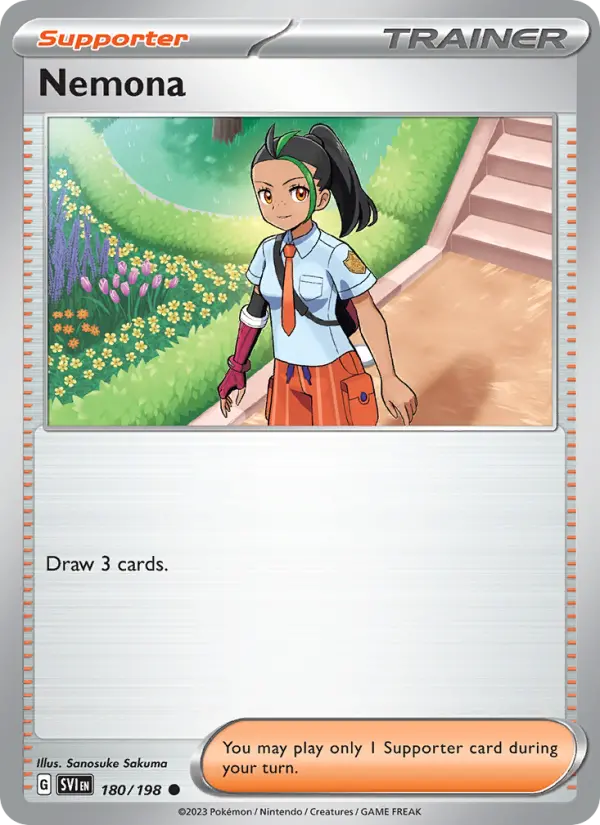 Nemona Common Pokemon card #180 from Scarlet & Violet