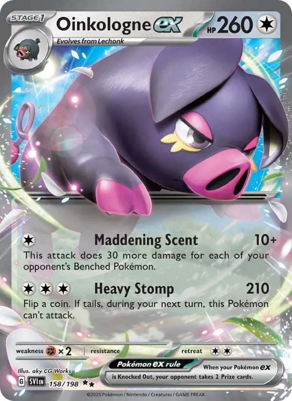Oinkologne ex Double rare Pokemon card #158 from Scarlet & Violet