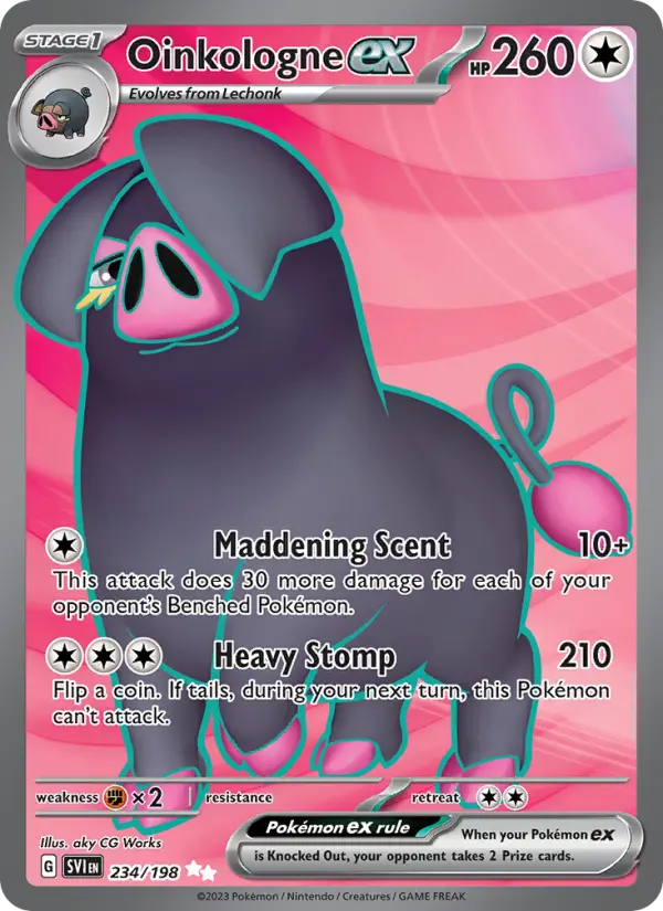Oinkologne ex Ultra Rare Pokemon card #234 from Scarlet & Violet