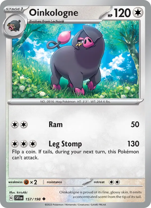 Oinkologne Uncommon Pokemon card #157 from Scarlet & Violet
